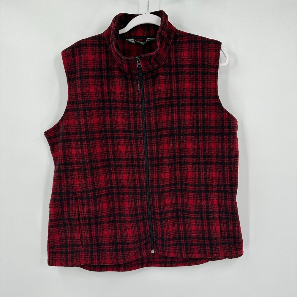 Woolrich Womens Tartan Plaid Vest Size XL Buffalo Country Plaid Outdoorsy Layer